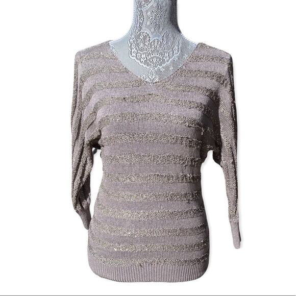 INC International Concepts Womens Metallic Sequin Dolman Sleeve Sweater Top XS - Picture 1 of 6